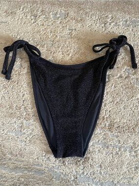 Victoria’s Secret Dark Blue Shimmer Metallic Brazilian Bikini Bottoms Tie Sides